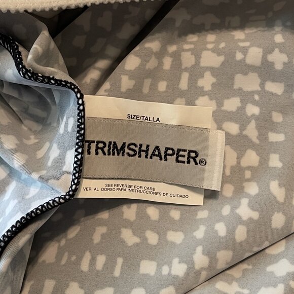 TRIMSHAPER TANKINI SWIM TOP Plus Size 24W BLACK & WHITE ANIMAL PRINT NWT  1142A - Picture 3 of 12